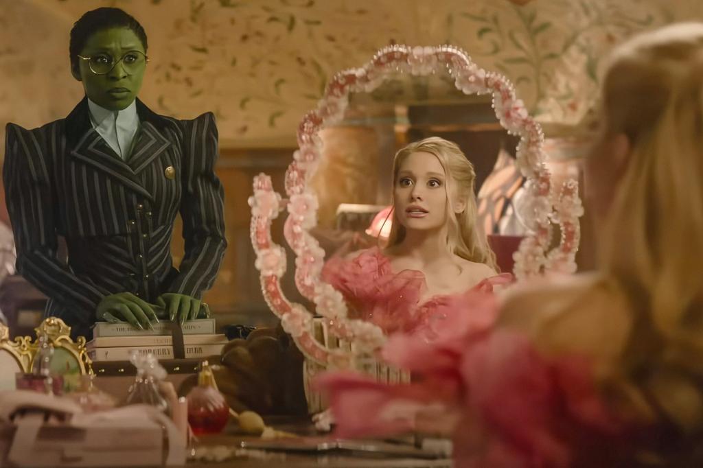 Cynthia Erivo, Ariana Grande acting in "Wicked"