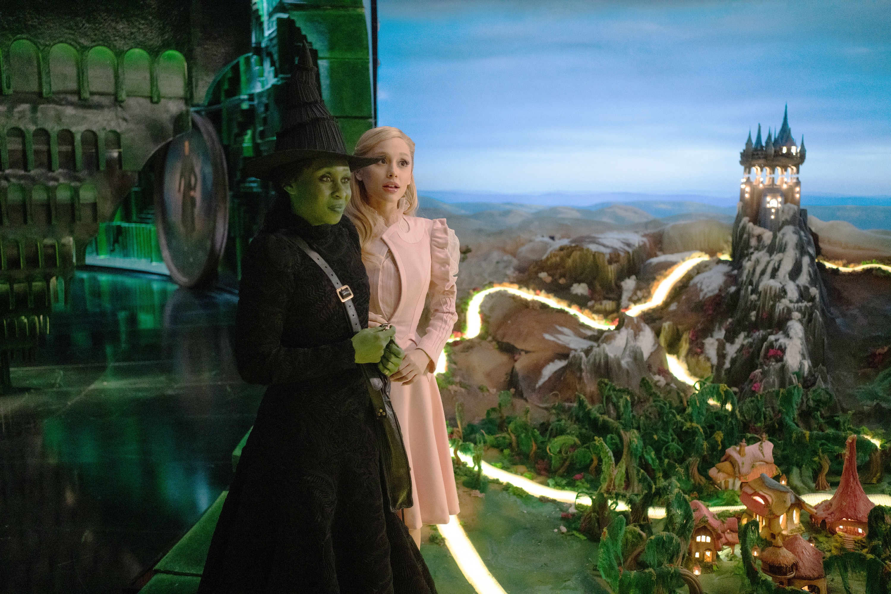Cynthia Erivo, Ariana Grande acting in "Wicked"
