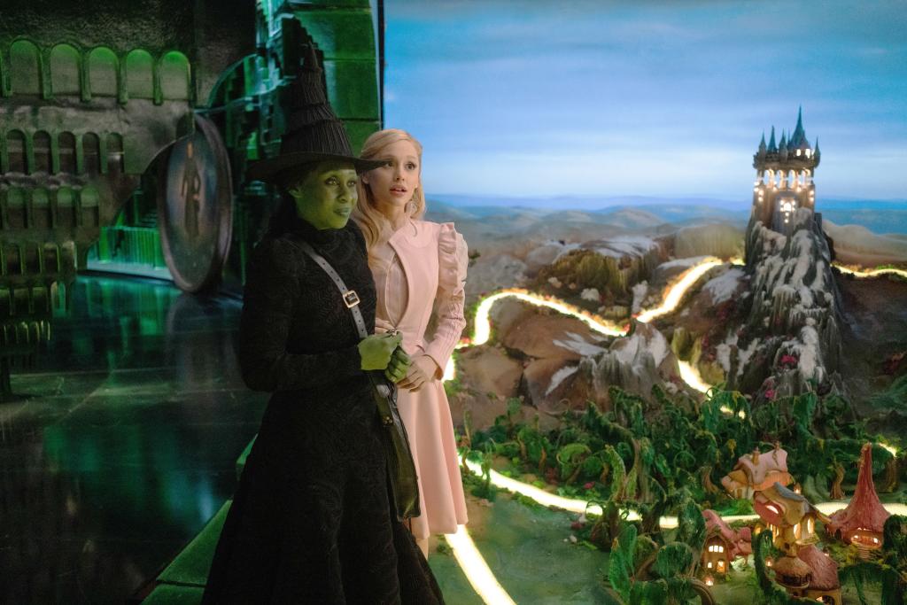 Cynthia Erivo, Ariana Grande acting in "Wicked"